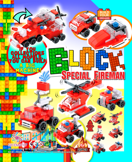 block fireman 20X25 CM-65 mm copie