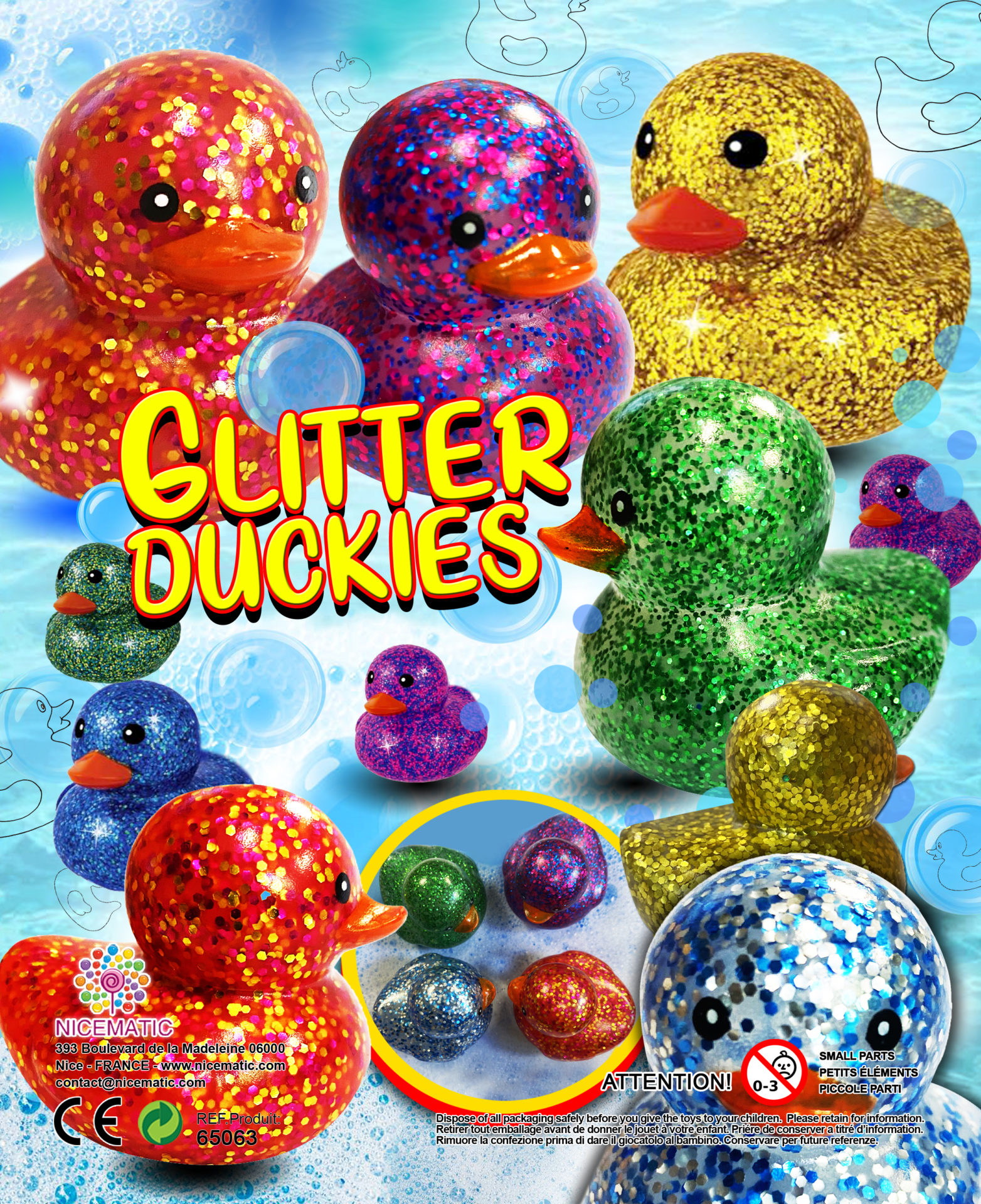 GLITTER DUCKIES 65 Mm NICEMATIC